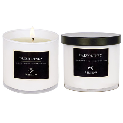 Chloefu LAN Fresh Linen Scented Candle Sets Luxury Soy Jar Candle 7.1oz|45 Hour Long Lasting Burn Highly Scented Valentines Gifts for Men & Women All-Natural Soy Wax Candle 2 Pack Chloefu LAN Fresh Linen Scented Candle Sets Luxury Soy Jar Candle 7.1oz|45 Hour Long Lasting Burn Highly Scented Valentines Gifts for Men & Women All-Natural Soy Wax Candle 2 Pack
