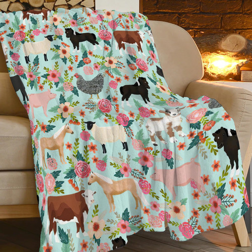 Cow Horse Blanket Cozy Fluffy Goat Pig Stuff Decor Fleece Throw Blanket Plush Soft Warm Farmhouse Animals Lightweight Flannel Gifts Blanket for Women Girls Adult Kids 50"X40" Cow Horse Blanket Cozy Fluffy Goat Pig Stuff Decor Fleece Throw Blanket Plush Soft Warm Farmhouse Animals Lightweight Flannel Gifts Blanket for Women Girls Adult Kids 50"X40"