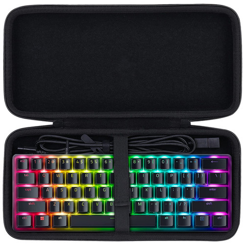 co2CREA Hard Travel Case Replacement for Razer Huntsman Mini 60% Gaming Keyboard (Black)