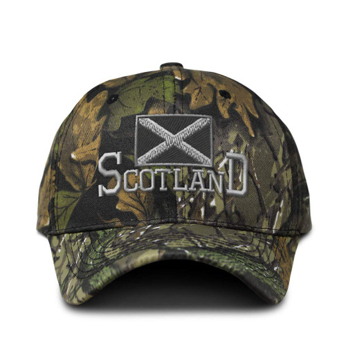 Speedy Pros Camo Baseball Cap Scotland Flag Scottish Black Embroidery Cotton Hunting Dad Hats for Men & Women Strap Closure Forest Tree Green
