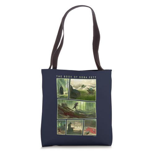 Star Wars The Book Of Boba Fett Grogu Training Panels Tote Bag