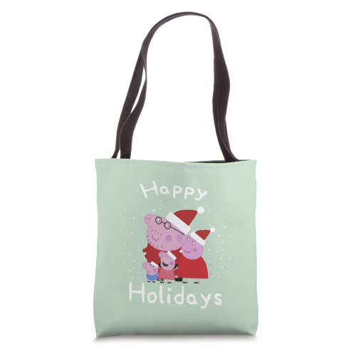 Peppa Pig Family Christmas Happy Holidays Tote Bag