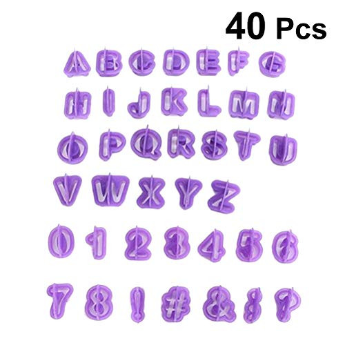 BESTONZON 40pcs Alphabet Cookie Letter Cutters Biscuits Fondant Baking Mould Playdough Cutters
