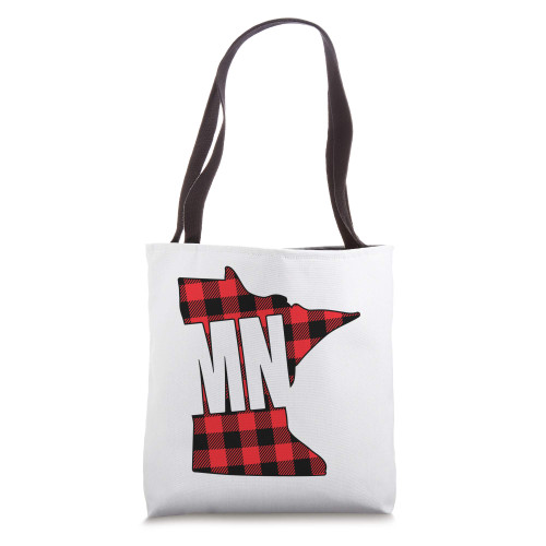 Lumberjack Red Plaid (Buffalo Plaid) Minnesota MN Silhouette Tote Bag