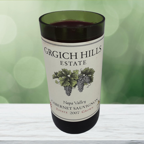 2007 Grgich Hills Cabernet Sauvignon Wine Bottle Candle - Repurposed Wine Bottle Candle With Original Label