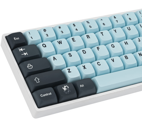 Fogruaden PBT Keycaps 60 Percent, 84 Key Dye-Sublimation Mizu Keycap Set, XDA Profile Keycaps, Custom Keycaps for 61/68 Key Cherry Gateron MX Switches Mechanical Keyboard(Mizu)