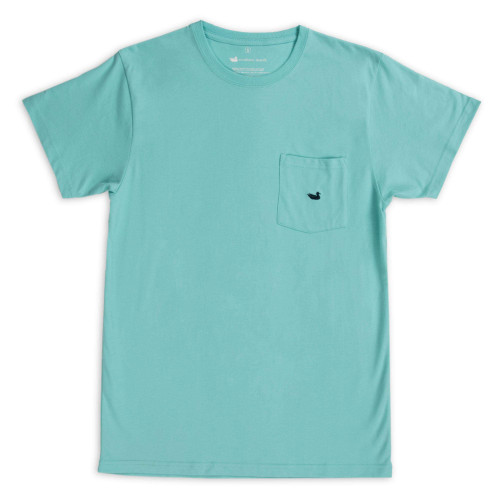 Southern Marsh Embroidered Tee, Antigua Blue with Navy, Small
