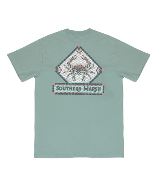 Southern Marsh, Mosaic Crab Tee, Burnt Sage, Large