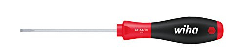 Wiha 30215 Slotted Screwdriver with SoftFinish Handle, 4.0 x 100mm