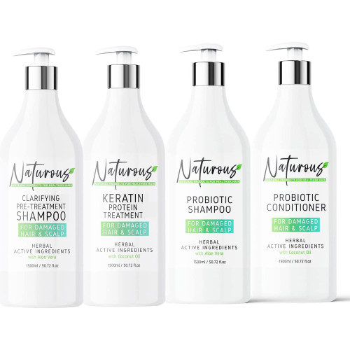 Keratin Straightening Treatment For Hair (4 PACK) Natural Ingredients for Straight, Silky, Smooth Hair - Safe, Easy, and Effective - Bond Building Keratin Complex Smoothing Treatment Kit - 51 Oz