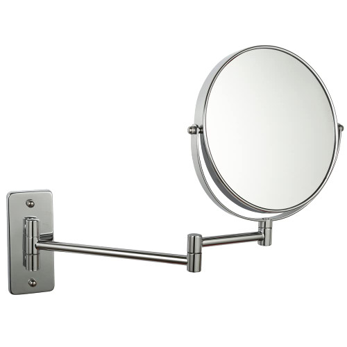 WELLLINK 7 Inch Wall Mounted Makeup Mirror 3X Magnifying Double Sided Vanity Mirror with Extended Arm, Bathroom Shaving Mirror, Chromed, Rectangular Holder WELLLINK 7 Inch Wall Mounted Makeup Mirror 3X Magnifying Double Sided Vanity Mirror with Extended Arm, Bathroom Shaving Mirror, Chromed, Rectangular Holder