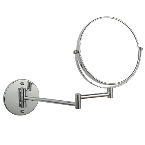 WELLLINK 7 Inch Wall Mounted Makeup Mirror 3X Magnifying Double Sided Vanity Mirror with Extended Arm, Bathroom Shaving Mirror, Chromed, Round Holder WELLLINK 7 Inch Wall Mounted Makeup Mirror 3X Magnifying Double Sided Vanity Mirror with Extended Arm, Bathroom Shaving Mirror, Chromed, Round Holder