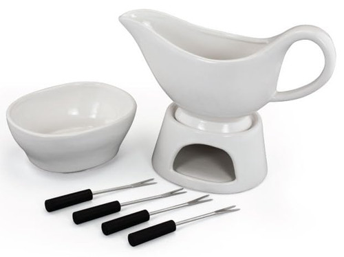 Zenvy Gravy Boat Set | 12 Ounce Ceramic White Gravy Dish Set With Candle Warmer Stand, Butter/Dip Dish, And Appertizer Forks Zenvy Gravy Boat Set | 12 Ounce Ceramic White Gravy Dish Set With Candle Warmer Stand, Butter/Dip Dish, And Appertizer Forks