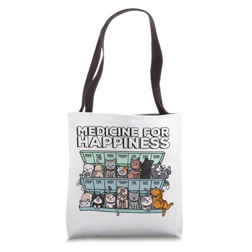 My Medicine For Happiness Called Cats every day kitten cat Tote Bag My Medicine For Happiness Called Cats every day kitten cat Tote Bag
