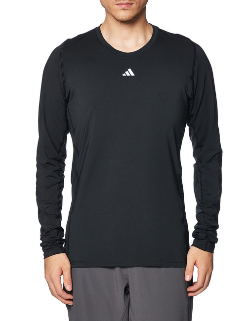 adidas Men's Size Techfit AEROREADY Training Long-Sleeve T-Shirt, Black, X-Large/Tall