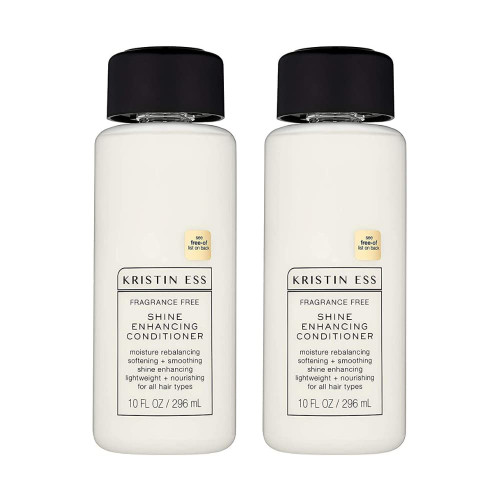 Kristin Ess Hair Fragrance Free Daily Cleansing Shampoo, Lightly Clarifying, Shine Enhancing, Vegan, Paraben, Sulfate, Phthalate and Silicone Free, Gluten Free, 10 fl. oz. - Pack of 2