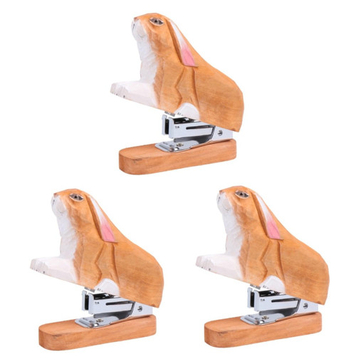 NUOBESTY 3pcs Kids Stapler Punching Machine for Paper Stapler with Staples Kid Stapler Manual Stapler Compact Stapler Miniature Stapler staplers Stapler Cute Small Heavy Bamboo Desk Office