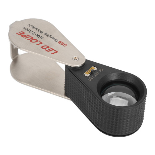 Jewelers Loupe, 10X Foldable Jewelers Eye Loupe with UV and LED Light, Eye Loop Jewelry Magnifier Pocket Magnifying Glass for Jewelry, Coins, Gems, Diamonds, Rocks, Plants Jewelers Loupe, 10X Foldable Jewelers Eye Loupe with UV and LED Light, Eye Loop Jewelry Magnifier Pocket Magnifying Glass for Jewelry, Coins, Gems, Diamonds, Rocks, Plants