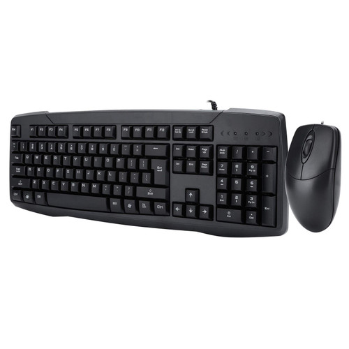 PUSOKEI Wired Keyboard and Mouse Combo Mouse Keyboard Set, Ergonomic Design USB Keyboard, Fullsize Keyboard, Plug and Play