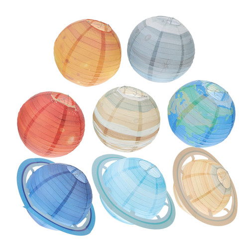 8pcs Planet Lantern Paper Lanterns Decoration Chinese Lanterns Hanging Space Paper Lanterns Space Themed Outdoor Paper Lanterns Planet Hanging Lantern China Iron Foldable Child
