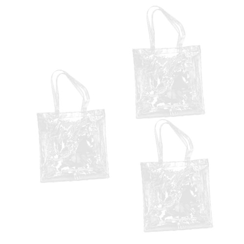 KALLORY 3pcs Handbag Clear PVC Favor Bags File Organizer Bag File Folders Office File Organizer Document Organizer Letter Size PVC Gift Storage Bags Transparent Bag Student Household