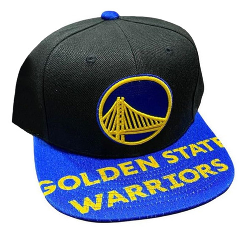 Mitchell & Ness Golden State Warriors Snapshot Snapback Adjustable Hat Cap - Black and Blue