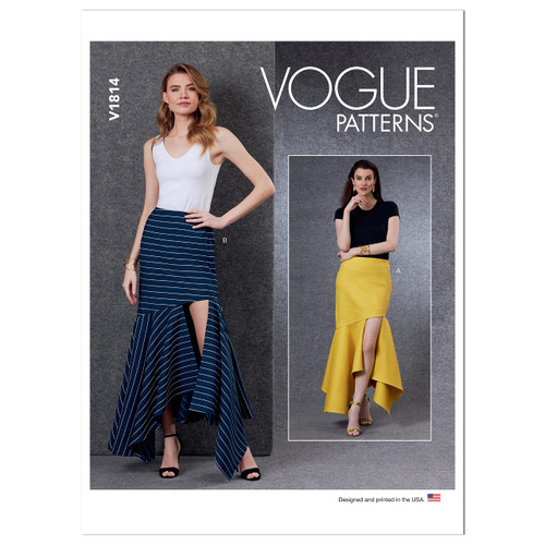 Vogue Misses' Petite Asymmetric Skirt, Code V1814 Sewing Pattern Kit, Sizes 8-16, Multicolor