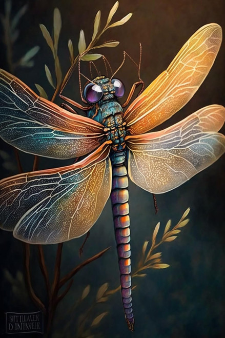 Mimik 5D Diamond Painting Kits, Paint with Diamonds Art Beautiful Dragonfly DIY Full Round Drill Kits, Embroidery Rhinestone Diamond Crystal Craft Canvas Home Wall Decor 16x20 Inch