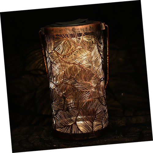 DOITOOL Solar Lantern Lighting Decoration Vintage Solar Lamp Hanging Lantern for Garden Lawn Ornaments Solar Lights Outdoor Exterior Solar Lights Yard Hanging Lamp Led Wrought Iron Metal