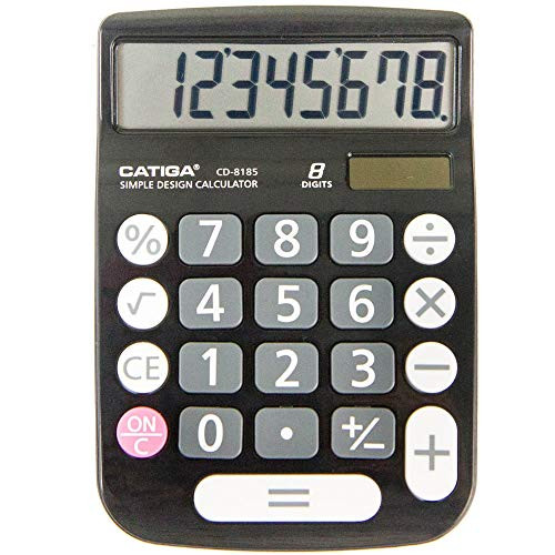 CATIGA CD-8185 Office and Home Style Calculator  8-Digit LCD Display  Suitable for Desk and On The Move use. (Black)