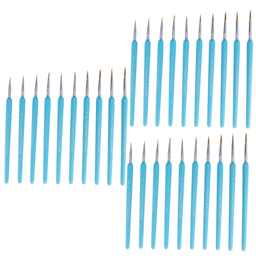 SEWACC 3 Sets 10pcs Extra Fine Paint Brush Watercolor Paint Brushes Nylon Paint Brush Painting Brushes Oil Paint Brushes Detail Brush Pen Fine Detail Brush Bamboo Model Miniature