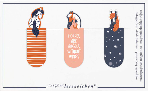 Magnetic Bookmark Horses Set of 3 Magnetic Bookmark Charmant Illustrated