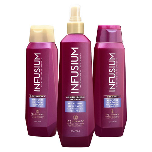 Infusium Moisturize & Replenish Shampoo,Conditioner, 13.5 Oz and Leave in Treatment 13 Oz