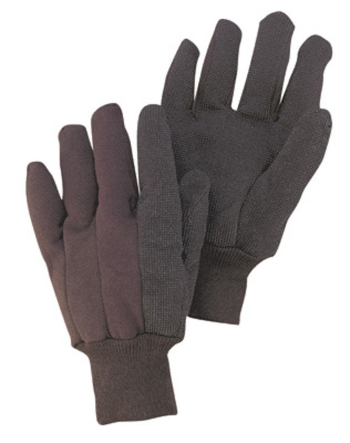 Radnor Men's Brown 9 Ounce Cotton/Polyester Blend Jersey Gloves With Knitwrist (12 Pair)