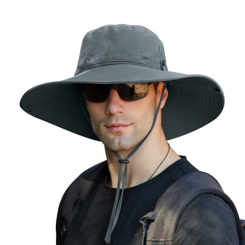 ?Oversize XXL? Sun Hat for Men,?UPF50+Waterproof Wide-Brim? Boonie-Hat Sun-Hat Fishing-Hat for Safari Hiking Beach Garden