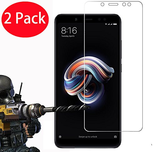2 Pack - Xiaomi Redmi Note 5 Tempered Glass, FoneExpert Tempered Glass Crystal Clear LCD Screen Protector Guard & Polishing Cloth For Xiaomi Redmi Note 5/Note 5 Pro