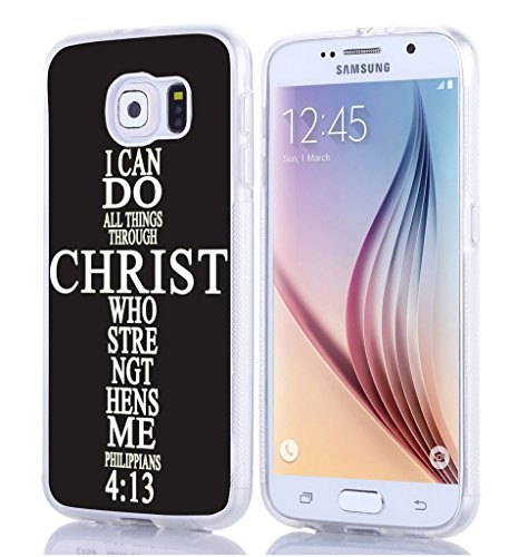 S7 Case Christian Sayings, Hungo TPU Rubber Cover Compatible with Samsung Galaxy S7 Case Bible Verses Theme I Can Do All Things Through Christ Who Strengthens Me Phillippians 4:13