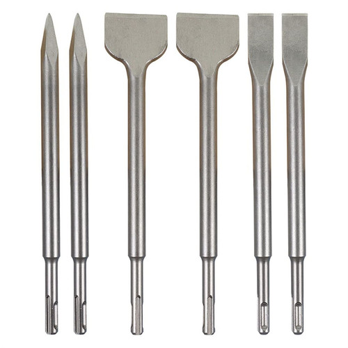 findmall 6-Piece Chisel Set, 40Cr Steel Concrete Drill Bit Set, Rotary Hammer Bits Chisel Set Including Point Chisel, 20mm Flat Chisel, 40mm Flat Chisel