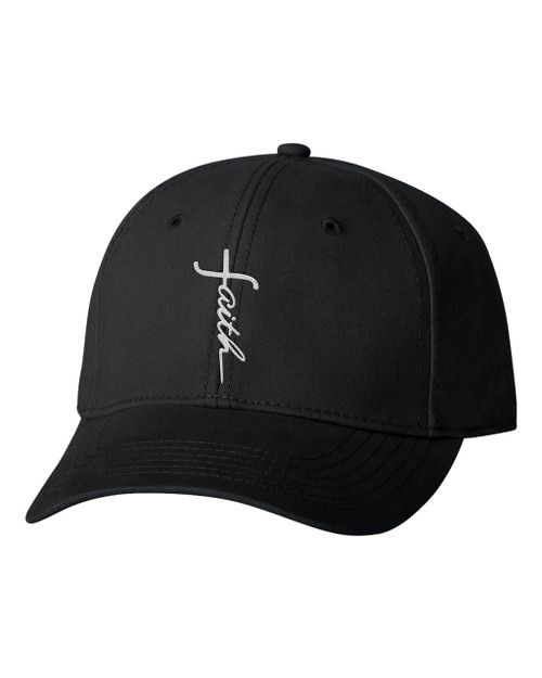 One Size Black Baseball Faith Cross Letters Christian Jesus Embroidered Dad Hat Structured Cap