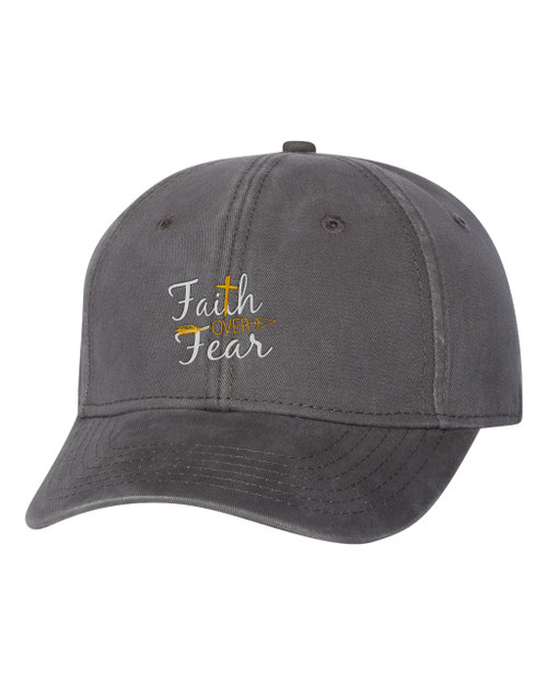 One Size Charcoal Baseball Faith Over Fear Embroidered Dad Hat Structured Cap One Size Charcoal Baseball Faith Over Fear Embroidered Dad Hat Structured Cap