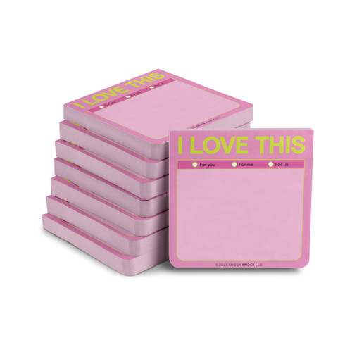 8-Count Knock Knock I Love This Sticky Note Pad, 3 x 3-Inches, 100 Sheets Each