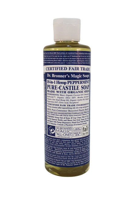 Dr. Bronner's Magic Soaps: Liquid Castile Soap, Peppermint 8 oz (2 pack)