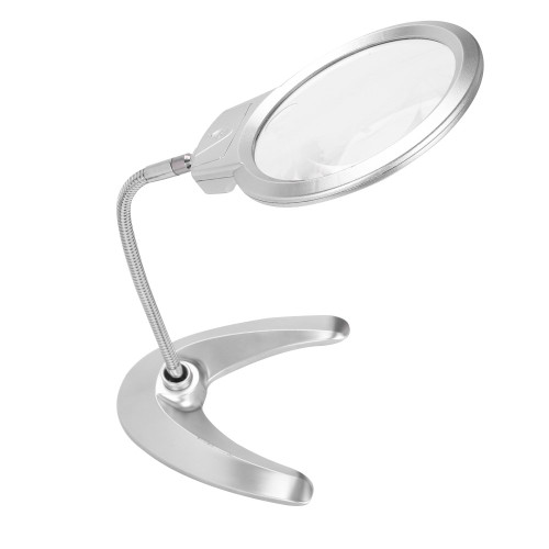 Hands Free Magnifier Desk Magnifying Glass Reading Magnifier with Lights Repairing Magnifier Standing Magnifier Desktop Flexible Adjustable Magnifier Sewing Magnifier 2X 5X