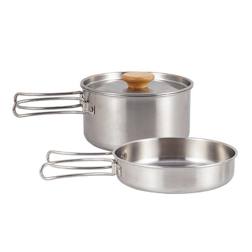 Camping Cookware Set Portable Stainless Steel Cooking and Pan Set Outdoor Cooking Tool Set for Picnic Camping Hiking Camping Cookware Set Stainless Steel for Hiking and Pan Set for Cooking and
