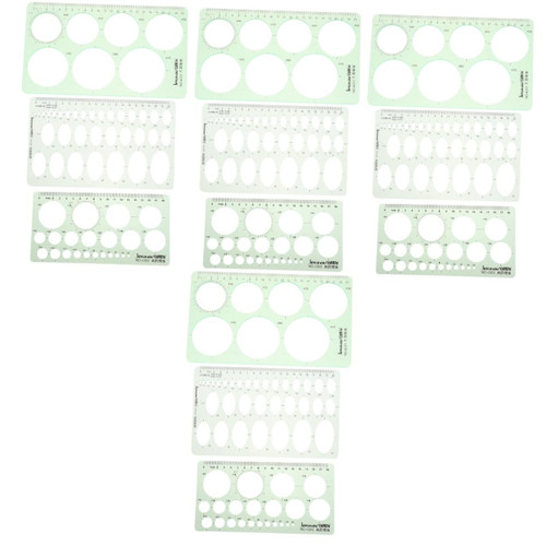 VILLCASE 12 Pcs Geometric Measurement Drawing Template Ruler Quilting Template Drawing Template Rulers Circle Stencils Quilting Stencils DIY Geometric Rulers Student Plastic to Draft Oval