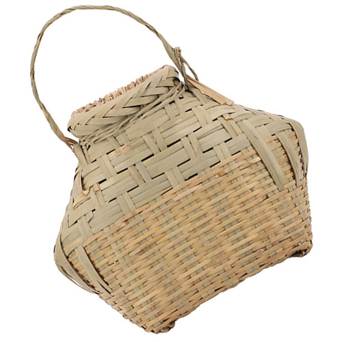 NAMOARLY Fish Basket Woven Basket for Fish Willow Basket with Handle Picnic Willow Basket Flower Vase Basket Produce Basket Decorative Baskets Portable Fish Container Rattan Outdoor Bamboo