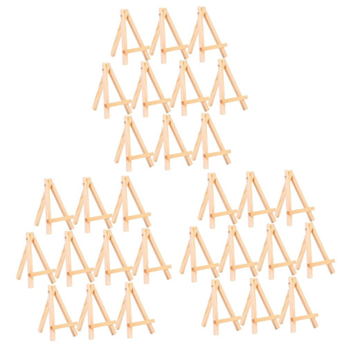 VILLCASE 30 pcs Small Wooden easels for Display Small Easel Stand Mini Wooden Artist Easel Painting Wood Table Top Easel Table Easel for Kids Mini Easels Photo Frame Crafts Bamboo Child