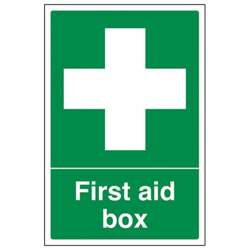 First Aid General - First Aid Box - 100 X 150mm Restickable Safety Sign
