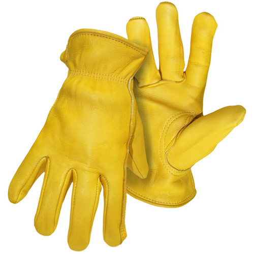 Boss Gloves 4085S Unlined Premium Grain Deerskin Driver Gloves, Small, Yellow