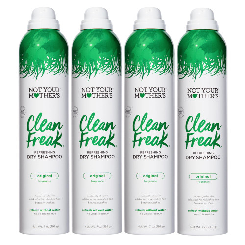 Not Your Mother's Clean Freak Original Dry Shampoo - (4-Pack) 7 oz - Refreshing Dry Shampoo - Instantly Absorbs Hair Oil and Odor for Refreshed Hair Not Your Mother's Clean Freak Original Dry Shampoo - (4-Pack) 7 oz - Refreshing Dry Shampoo - Instantly Absorbs Hair Oil and Odor for Refreshed Hair